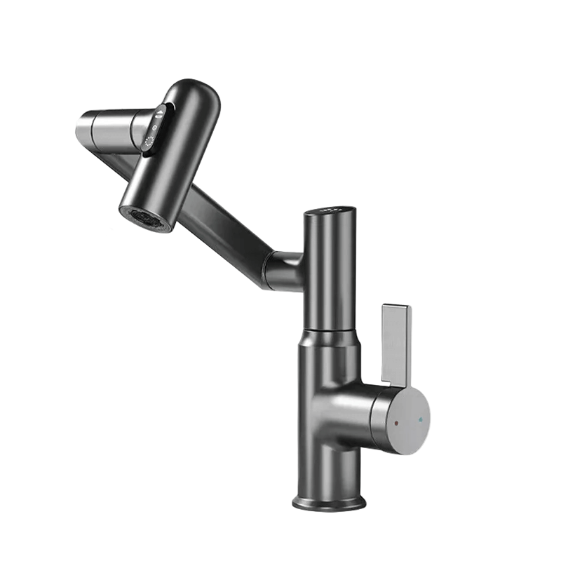 AquaJet 360° Kitchen Faucet – Adjustable Design with Temperature Display