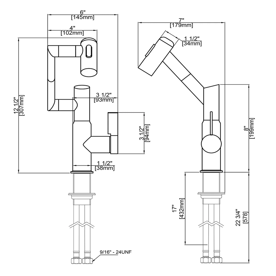 AquaJet 360° Kitchen Faucet – Adjustable Design with Temperature Display