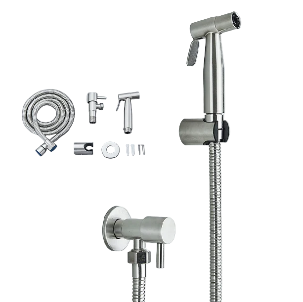 AquaStream Stainless Steel Toilet Bidet Sprayer – Wall-Mounted Cold Water Shower