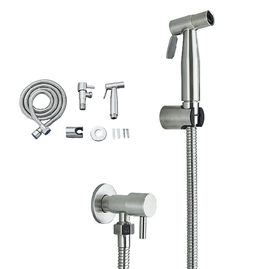 AquaStream Stainless Steel Toilet Bidet Sprayer – Wall-Mounted Cold Water Shower