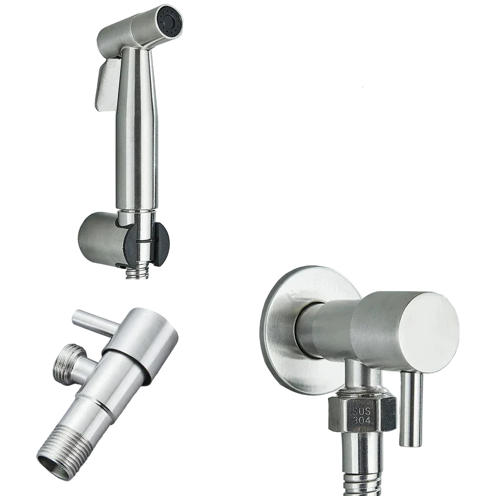AquaStream Stainless Steel Toilet Bidet Sprayer – Wall-Mounted Cold Water Shower