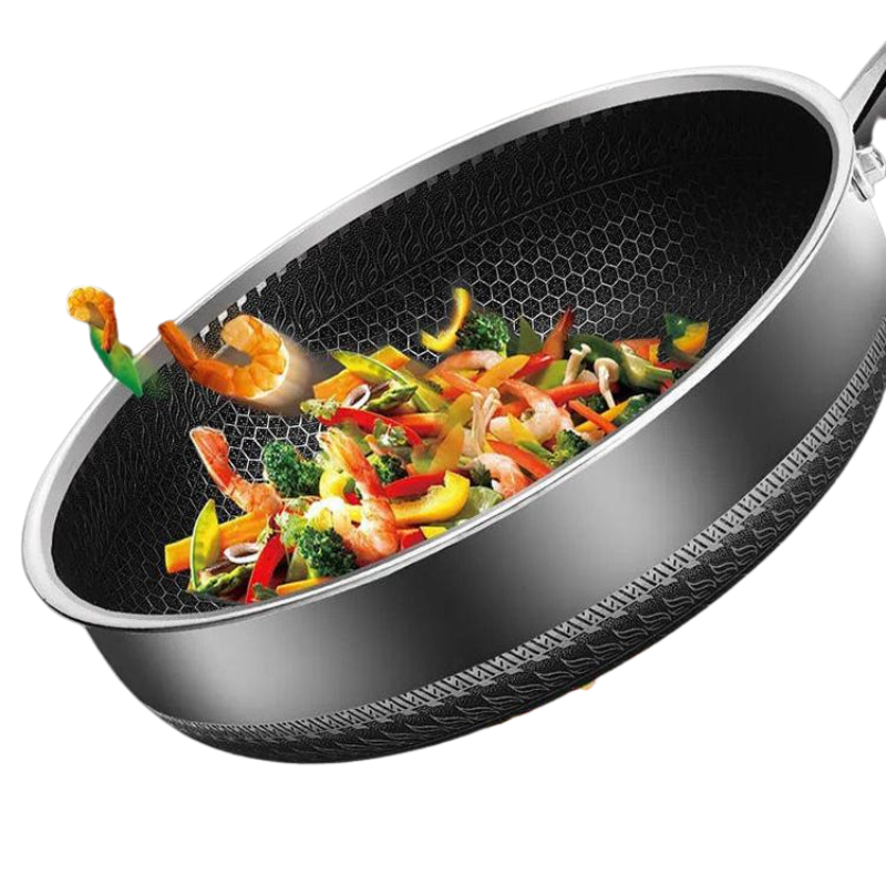 HeatWave Pan – Stainless Steel Frying Pan with Honeycomb Design for Even Heat Distribution