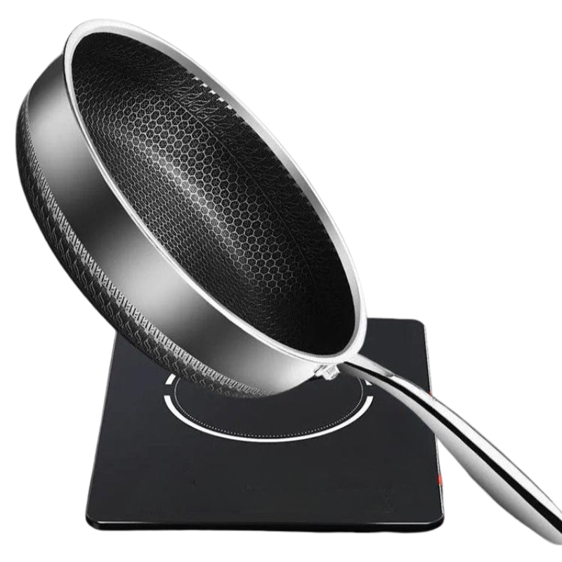 HeatWave Pan – Stainless Steel Frying Pan with Honeycomb Design for Even Heat Distribution