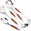 ChefStyle Stainless Steel Kitchen Utensil Set – 5-Piece Durable Cooking Tools with Wooden Spoon